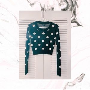 Polka dot cropped sweater
